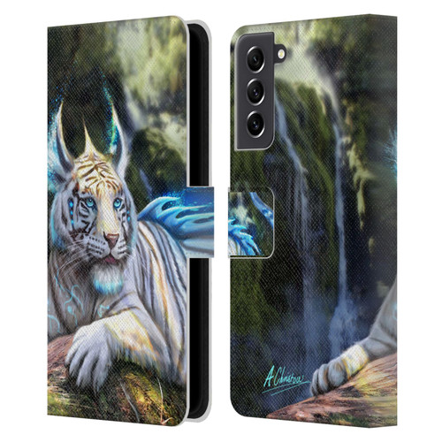Anthony Christou Art Water Tiger Leather Book Wallet Case Cover For Samsung Galaxy S21 FE 5G