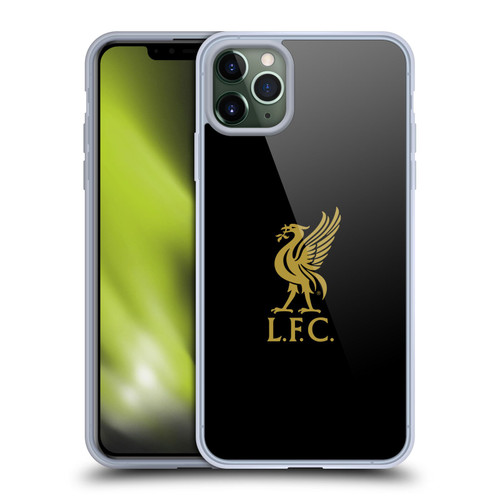Liverpool Football Club Liver Bird Gold Logo On Black Soft Gel Case for Apple iPhone 11 Pro Max