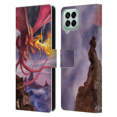 Anthony Christou Art Fire Dragon Leather Book Wallet Case Cover For Samsung Galaxy M33 (2022)