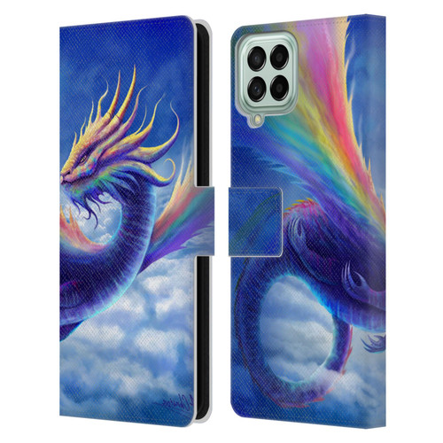 Anthony Christou Art Rainbow Dragon Leather Book Wallet Case Cover For Samsung Galaxy M53 (2022)