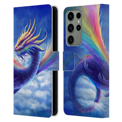 Anthony Christou Art Rainbow Dragon Leather Book Wallet Case Cover For Samsung Galaxy S23 Ultra 5G