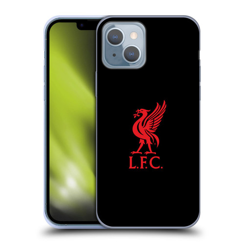 Liverpool Football Club Liver Bird Red Logo On Black Soft Gel Case for Apple iPhone 14