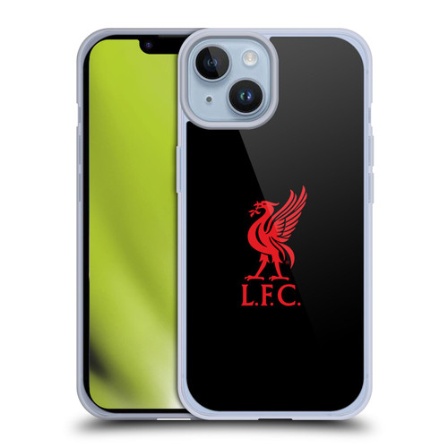 Liverpool Football Club Liver Bird Red Logo On Black Soft Gel Case for Apple iPhone 14