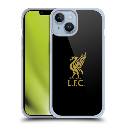 Liverpool Football Club Liver Bird Gold Logo On Black Soft Gel Case for Apple iPhone 14