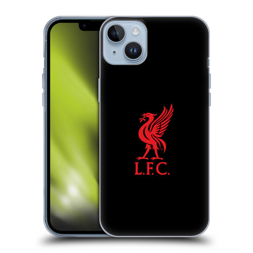 Liverpool Football Club Liver Bird Red Logo On Black Soft Gel Case for Apple iPhone 14 Plus