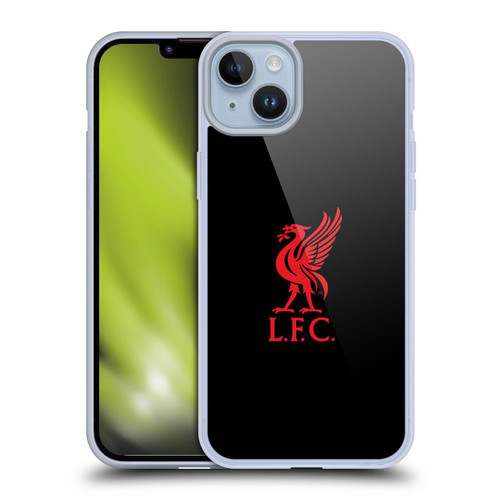 Liverpool Football Club Liver Bird Red Logo On Black Soft Gel Case for Apple iPhone 14 Plus