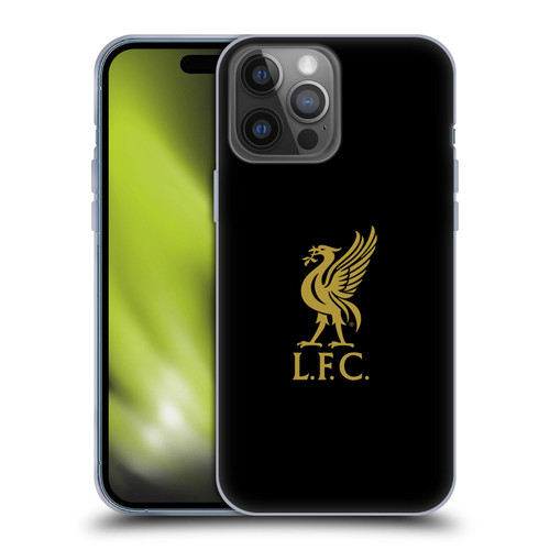 Liverpool Football Club Liver Bird Gold Logo On Black Soft Gel Case for Apple iPhone 14 Pro Max