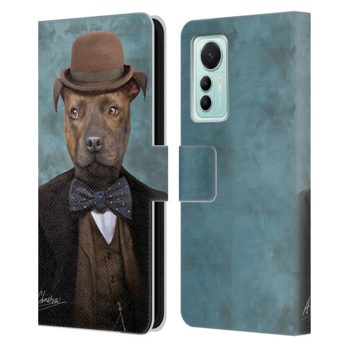 Anthony Christou Art Sir Edmund Bulldog Leather Book Wallet Case Cover For Xiaomi 12 Lite