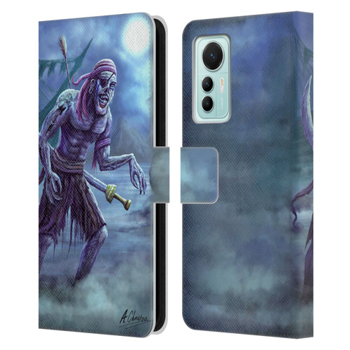 Anthony Christou Art Zombie Pirate Leather Book Wallet Case Cover For Xiaomi 12 Lite