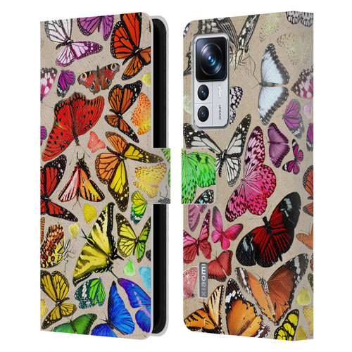 Anthony Christou Art Rainbow Butterflies Leather Book Wallet Case Cover For Xiaomi 12T Pro