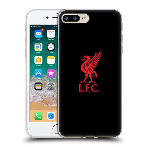 Liverpool Football Club Liver Bird Red Logo On Black Soft Gel Case for Apple iPhone 7 Plus / iPhone 8 Plus