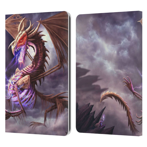 Anthony Christou Fantasy Art Bone Dragon Leather Book Wallet Case Cover For Amazon Kindle Paperwhite 1 / 2 / 3