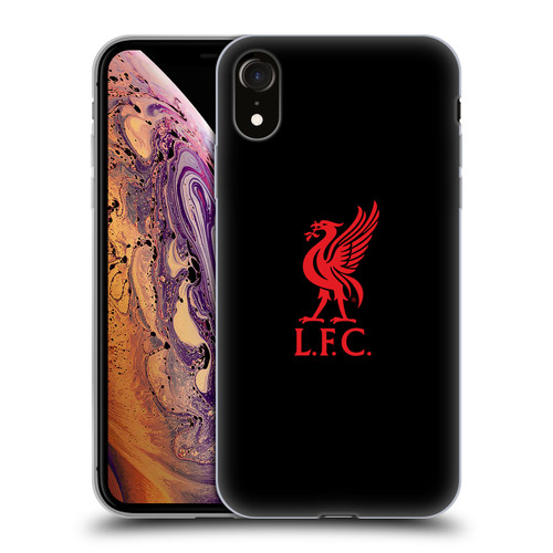Liverpool Football Club Liver Bird Red Logo On Black Soft Gel Case for Apple iPhone XR