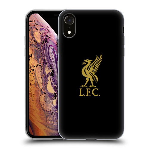 Liverpool Football Club Liver Bird Gold Logo On Black Soft Gel Case for Apple iPhone XR