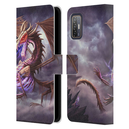 Anthony Christou Fantasy Art Bone Dragon Leather Book Wallet Case Cover For HTC Desire 21 Pro 5G