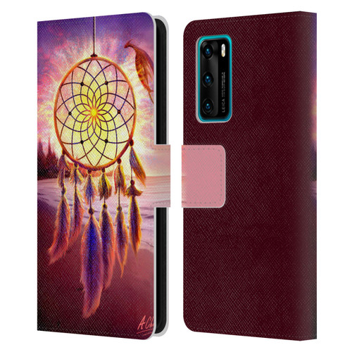 Anthony Christou Fantasy Art Beach Dragon Dream Catcher Leather Book Wallet Case Cover For Huawei P40 5G