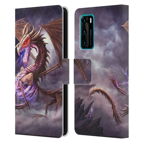 Anthony Christou Fantasy Art Bone Dragon Leather Book Wallet Case Cover For Huawei P40 5G