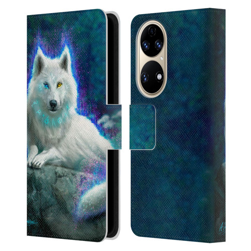 Anthony Christou Fantasy Art White Wolf Leather Book Wallet Case Cover For Huawei P50