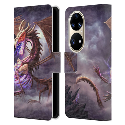 Anthony Christou Fantasy Art Bone Dragon Leather Book Wallet Case Cover For Huawei P50 Pro