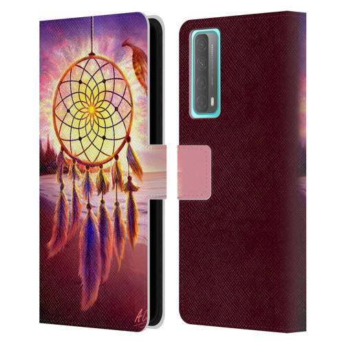 Anthony Christou Fantasy Art Beach Dragon Dream Catcher Leather Book Wallet Case Cover For Huawei P Smart (2021)