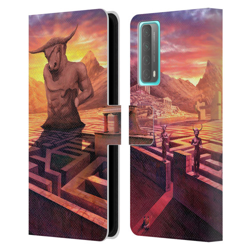 Anthony Christou Fantasy Art Minotaur In Labyrinth Leather Book Wallet Case Cover For Huawei P Smart (2021)