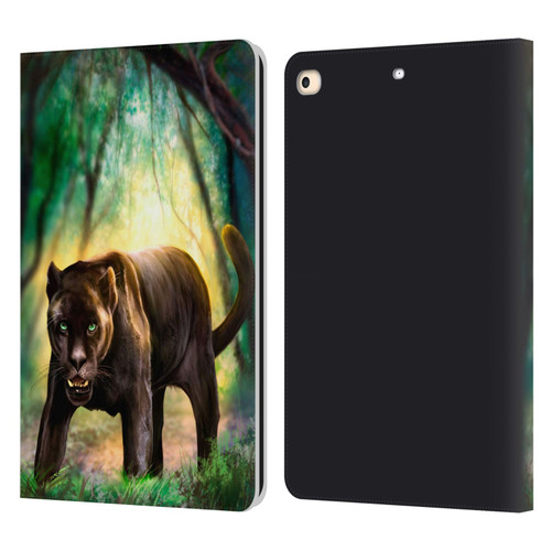 Anthony Christou Fantasy Art Black Panther Leather Book Wallet Case Cover For Apple iPad 9.7 2017 / iPad 9.7 2018