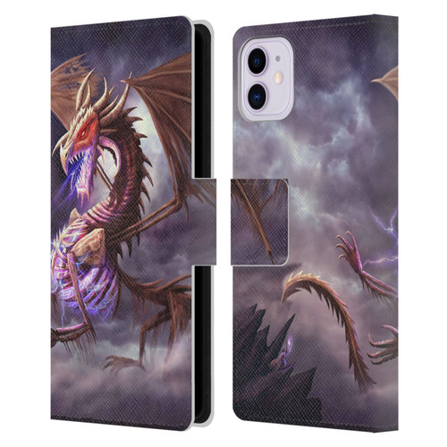 Anthony Christou Fantasy Art Bone Dragon Leather Book Wallet Case Cover For Apple iPhone 11