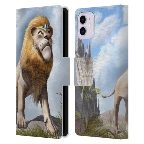 Anthony Christou Fantasy Art King Of Lions Leather Book Wallet Case Cover For Apple iPhone 11