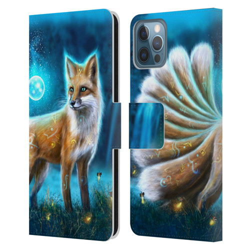 Anthony Christou Fantasy Art Magic Fox In Moonlight Leather Book Wallet Case Cover For Apple iPhone 12 / iPhone 12 Pro