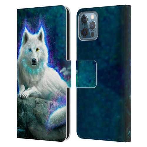 Anthony Christou Fantasy Art White Wolf Leather Book Wallet Case Cover For Apple iPhone 12 / iPhone 12 Pro