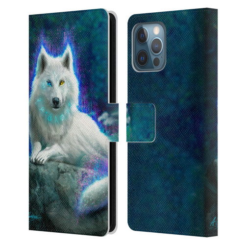 Anthony Christou Fantasy Art White Wolf Leather Book Wallet Case Cover For Apple iPhone 12 Pro Max