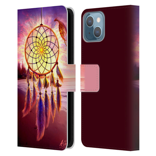 Anthony Christou Fantasy Art Beach Dragon Dream Catcher Leather Book Wallet Case Cover For Apple iPhone 13