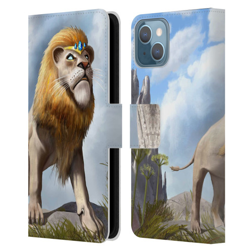Anthony Christou Fantasy Art King Of Lions Leather Book Wallet Case Cover For Apple iPhone 13