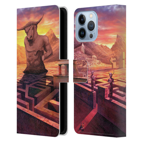 Anthony Christou Fantasy Art Minotaur In Labyrinth Leather Book Wallet Case Cover For Apple iPhone 13 Pro Max