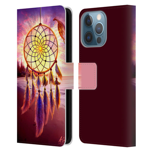 Anthony Christou Fantasy Art Beach Dragon Dream Catcher Leather Book Wallet Case Cover For Apple iPhone 13 Pro