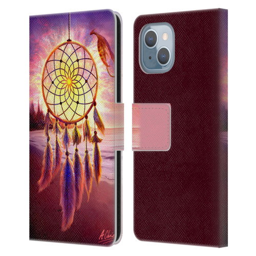 Anthony Christou Fantasy Art Beach Dragon Dream Catcher Leather Book Wallet Case Cover For Apple iPhone 14