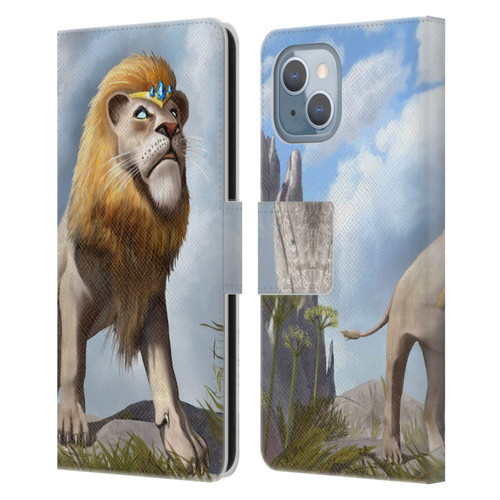Anthony Christou Fantasy Art King Of Lions Leather Book Wallet Case Cover For Apple iPhone 14