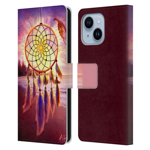 Anthony Christou Fantasy Art Beach Dragon Dream Catcher Leather Book Wallet Case Cover For Apple iPhone 14 Plus