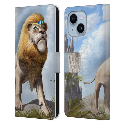 Anthony Christou Fantasy Art King Of Lions Leather Book Wallet Case Cover For Apple iPhone 14 Plus