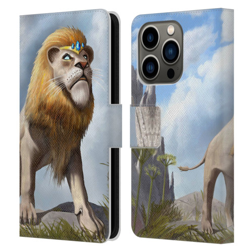Anthony Christou Fantasy Art King Of Lions Leather Book Wallet Case Cover For Apple iPhone 14 Pro