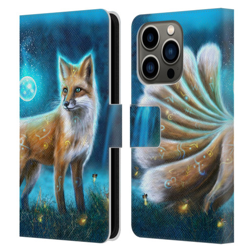 Anthony Christou Fantasy Art Magic Fox In Moonlight Leather Book Wallet Case Cover For Apple iPhone 14 Pro