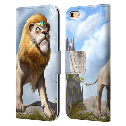 Anthony Christou Fantasy Art King Of Lions Leather Book Wallet Case Cover For Apple iPhone 6 / iPhone 6s