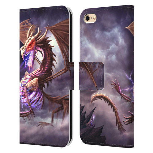 Anthony Christou Fantasy Art Bone Dragon Leather Book Wallet Case Cover For Apple iPhone 6 / iPhone 6s