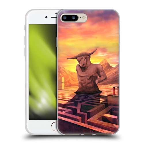 Anthony Christou Fantasy Art Minotaur In Labyrinth Soft Gel Case for Apple iPhone 7 Plus / iPhone 8 Plus
