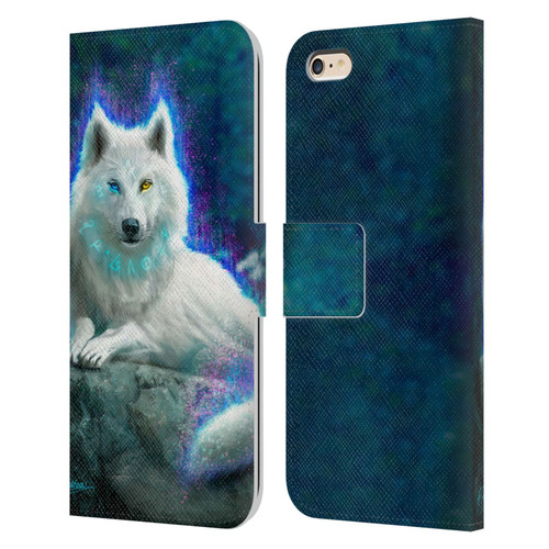 Anthony Christou Fantasy Art White Wolf Leather Book Wallet Case Cover For Apple iPhone 6 Plus / iPhone 6s Plus