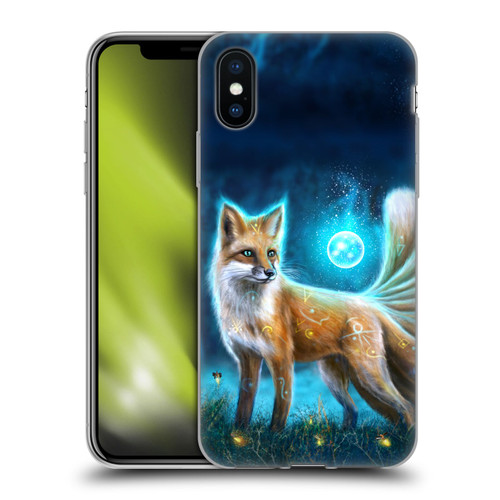 Anthony Christou Fantasy Art Magic Fox In Moonlight Soft Gel Case for Apple iPhone X / iPhone XS