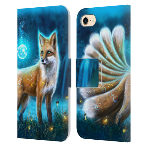Anthony Christou Fantasy Art Magic Fox In Moonlight Leather Book Wallet Case Cover For Apple iPhone 7 / 8 / SE 2020 & 2022