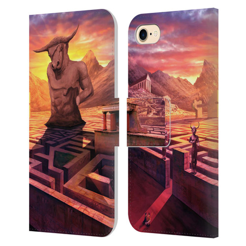 Anthony Christou Fantasy Art Minotaur In Labyrinth Leather Book Wallet Case Cover For Apple iPhone 7 / 8 / SE 2020 & 2022