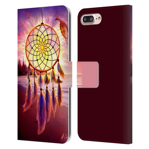 Anthony Christou Fantasy Art Beach Dragon Dream Catcher Leather Book Wallet Case Cover For Apple iPhone 7 Plus / iPhone 8 Plus