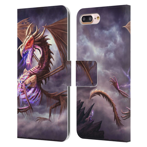 Anthony Christou Fantasy Art Bone Dragon Leather Book Wallet Case Cover For Apple iPhone 7 Plus / iPhone 8 Plus